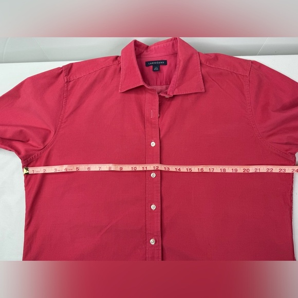 Lands' End Vibrant Pink Corduroy Casual Shirt Long Sleeve Size Large - Picture 8 of 9